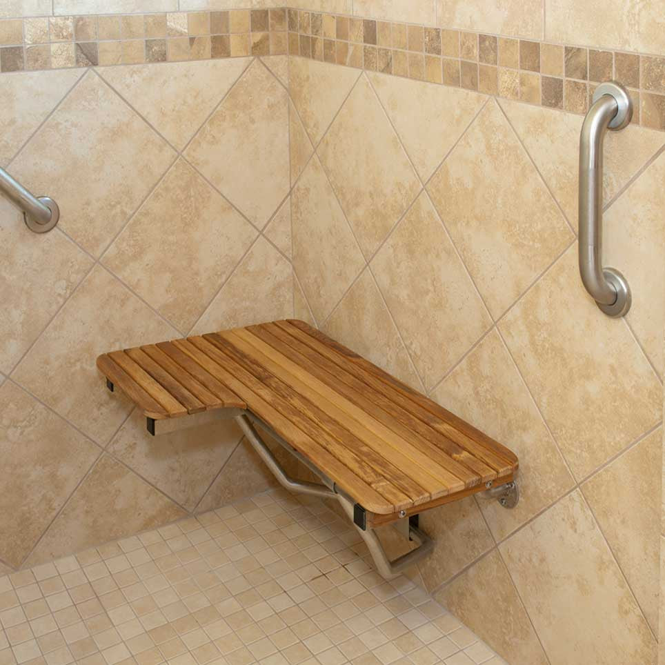 L shaped 2024 shower bench